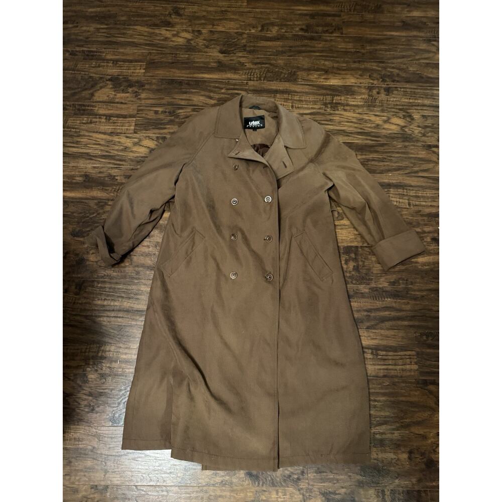 UTEX Design Soft Women Trench Coat Brown Sz:12